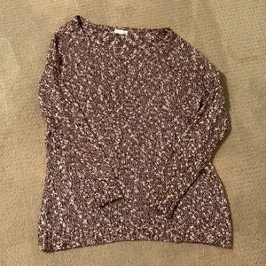 Maroon and White Sweater Dress